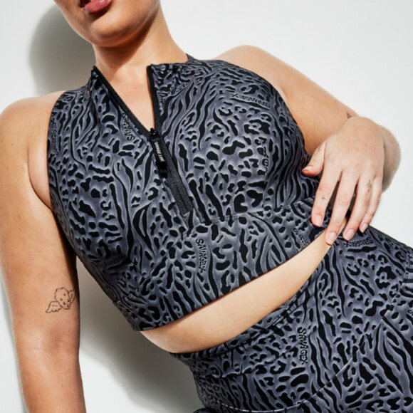 Savage X Fenty Locked & Lifted Half Zip Medium Impact Sports Bra XL Workout - Picture 1 of 13